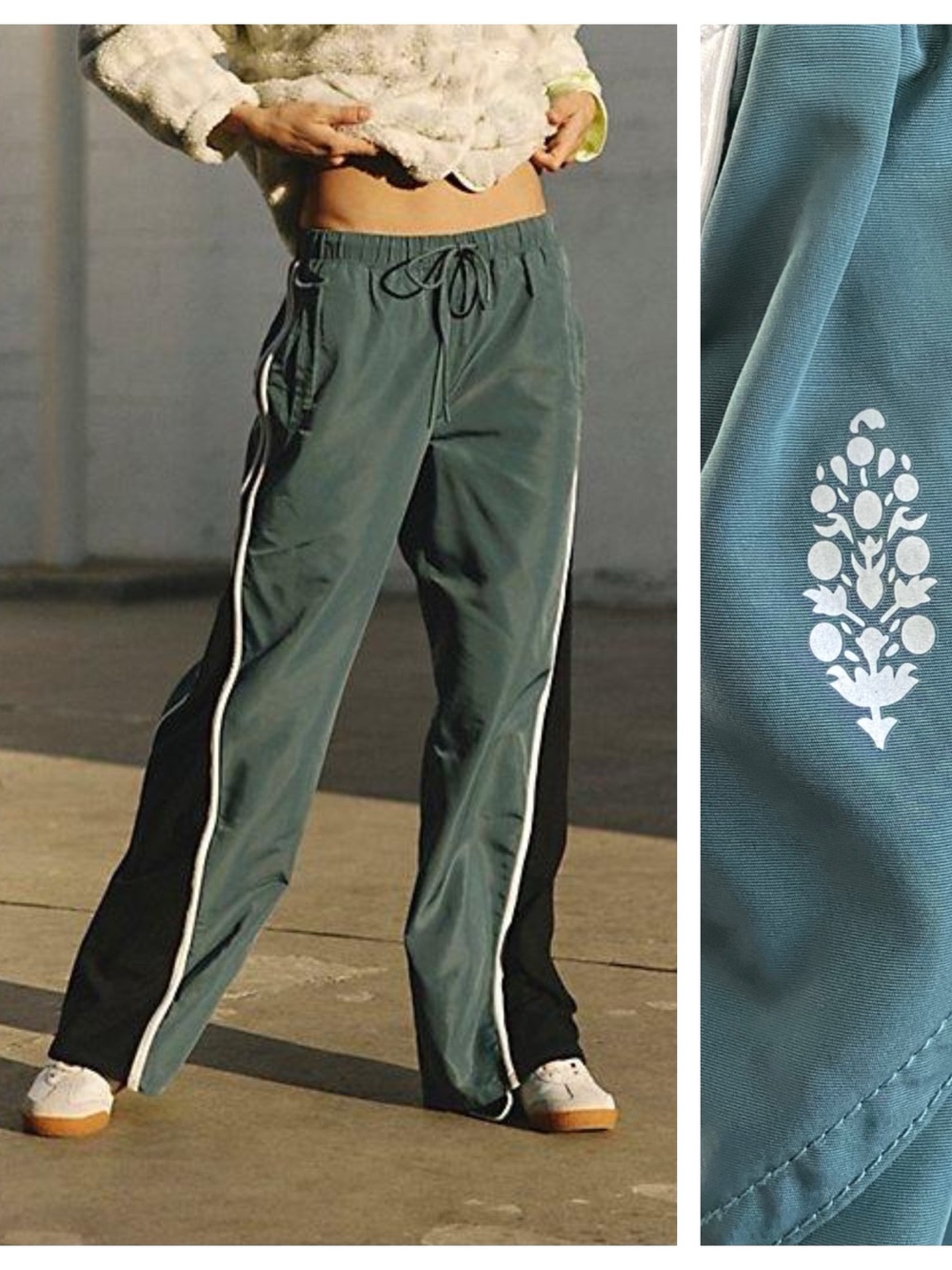 Free People FP Movement Retro Rider Pants Green Black Small